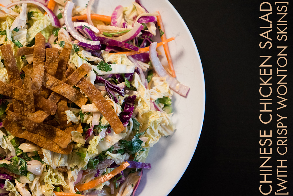 Chinese Chicken Salad With Crispy Wonton Skins